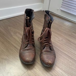 Steve Madden Troopa Brown Leather Boots